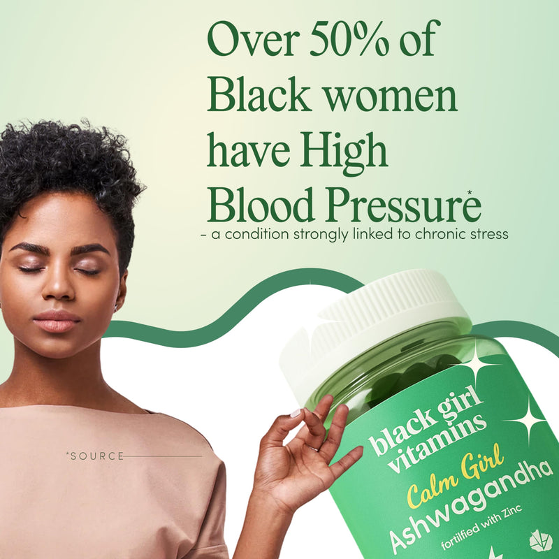 Black Girl Vitamins Calm Girl Ashwagandha + Zinc Gummies Stress Support, Promotes Relaxation & Mental Clarity, Supports Sleep & Immune Health – Doctor-Formulated Daily Vegan Supplement
