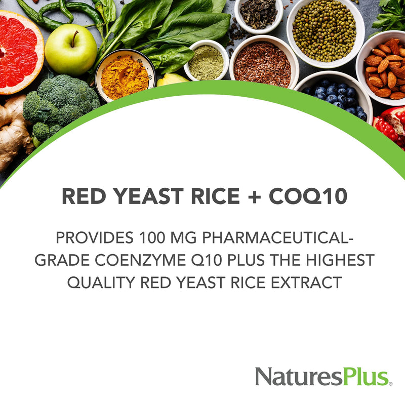 [Australia] - Natures Plus Herbal Actives Red Yeast Rice 600mg & CoQ10 100mg, Extended Release - 30 Vegan Tablets - Maximum Potency Supplement, Antioxidant - Vegetarian, Gluten-Free - 30 Servings 1 