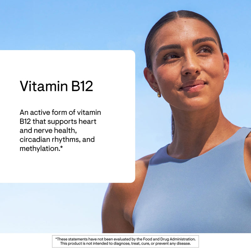 THORNE - Vitamin B12 - as Methylcobalamin - Supports Heart & Nerve Health, Blood Cell Function, Restful Sleep & Methylation* - Third-Party Certified - Gluten, Dairy & Soy-Free - 60 Capsules Standard Packaging