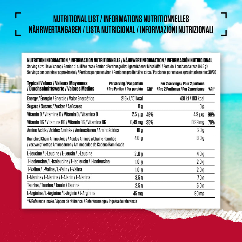 [Australia] - BSN Nutrition Amino X Supplement with Vitamin D, Vitamin B6 and Amino Acids, Fruit Punch Flavor, 70 Servings, 1kg 