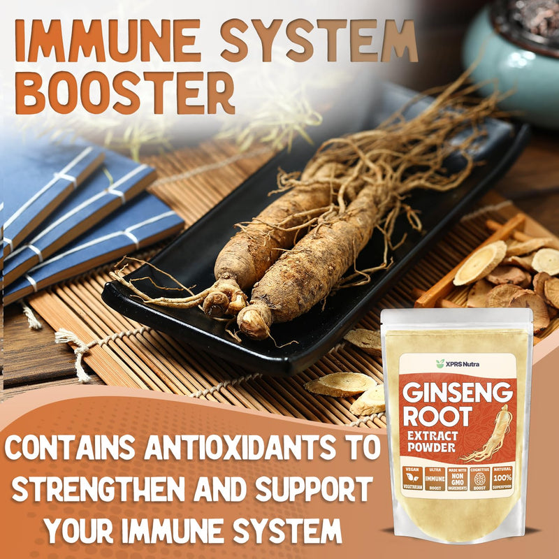 [Australia] - XPRS Nutra Ginseng Root Extract Powder - Ginseng Powder Supports Cognitive Function, Physical Performance, and Immune System - Vegan Friendly Panax Ginseng in Powder Form (4 Ounce) 4 Ounce (Pack of 1) 