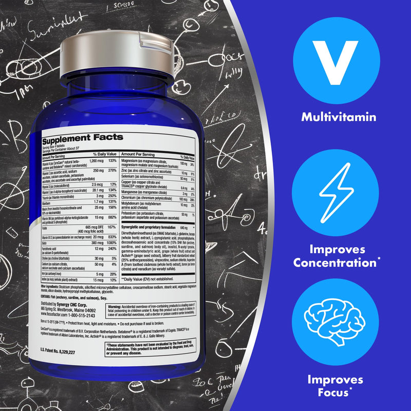 Focus Factor Nutrition for The Brain, Improved Memory & Concentration Brain Supplement, Complete Multivitamin with Vitamins B6, B12, D, Bacopa Monnieri & Tyrosine, 150 Count (Pack of 2) 150 Count (Pack of 2)
