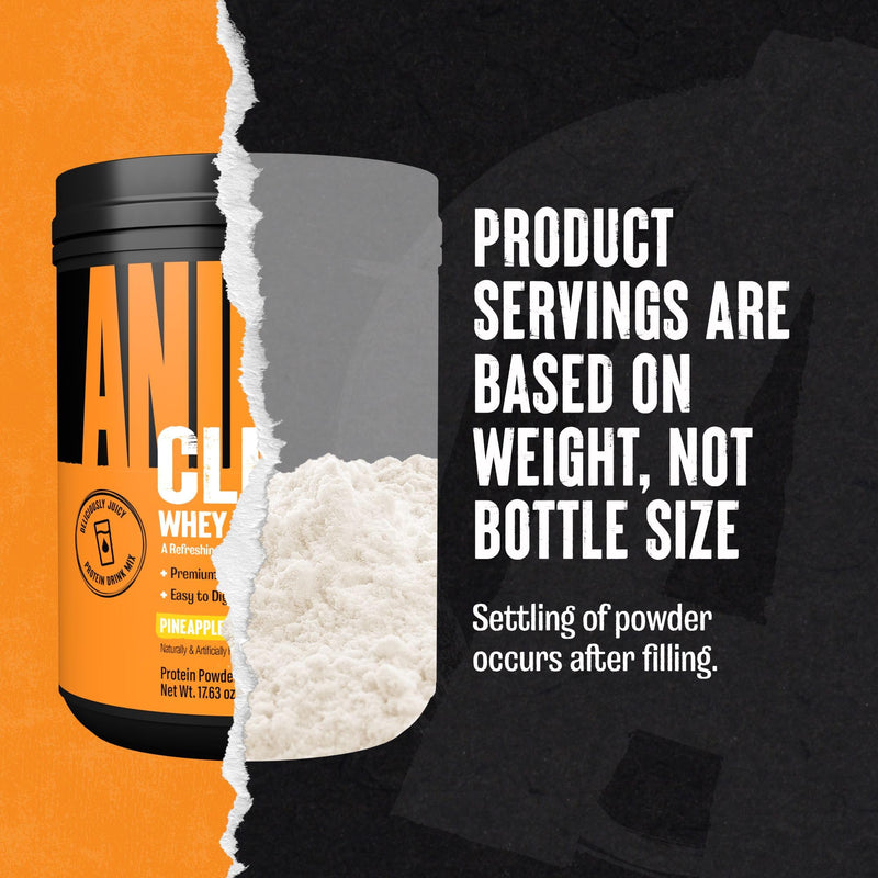 ANIMAL Clear Whey Protein Powder (Pineapple Orange) – Isoclear with 20g Protein & 5g BCAAs for Muscle Building. Protein Shake with no Added Sugar, Low in Fat and with Amino acids – 500g Pineapple Orange