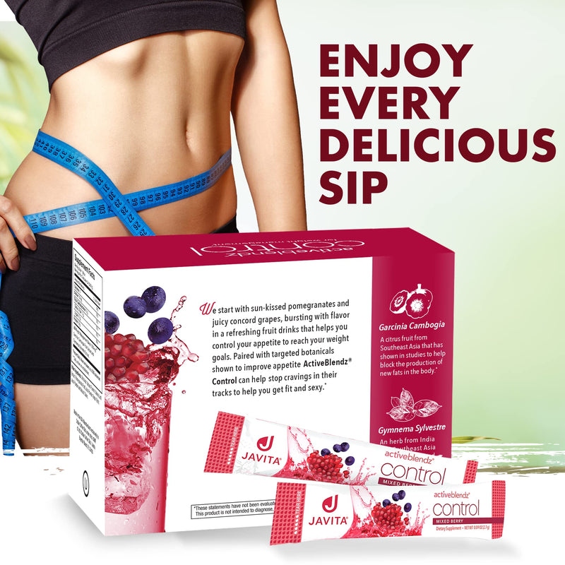 [Australia] - Javita ActiveBlendz Control Pomegranate Powder Drink - Instant Fruit Beverage Made from Grape & Pomegranate with Garcinia Cambogia & Gymnema Sylvestre for Appetite and Weight Management, 24 Pcs 1.24 Ounce (Pack of 1) 