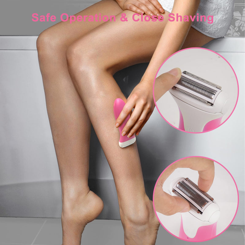 [Australia] - Women's Electric Razor | Wet & Dry Shaver for Legs,Bikini, Underarms with Bikini Trimmer & Hypoallergenic Foil for Sensitive Skin,Pink/uyg1 Pink 