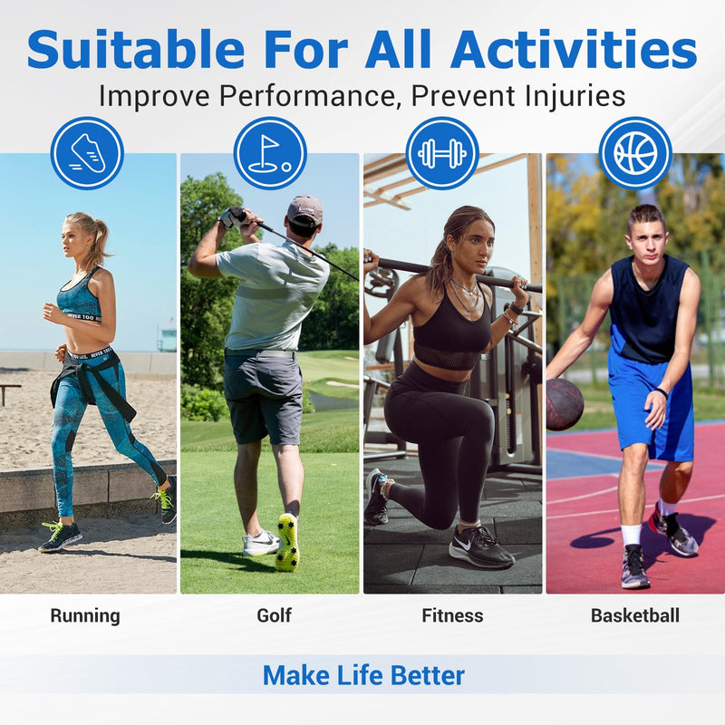 [Australia] - 6Pairs Neuropathy Socks for Women and Men, Toeless Compression Socks, Soothe Relief Compression Socks, Compression Socks for Plantar Fasciitis, Achilles Tendonitis Relief, Arch Support (Large) Large 