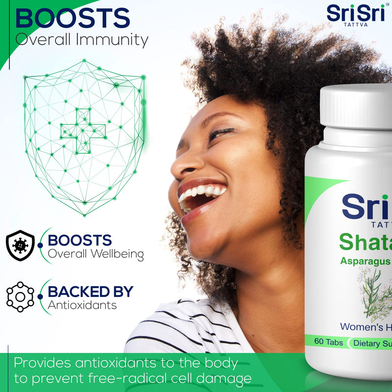 [Australia] - Sri Sri Tattva Shatavari Asparagus Racemosa Dietary Supplements ‚Äì 60 Tablets 500mg Organic Shatavari‚Äì Reproductive Health Ayurvedic Herb for Balancing Vata & Pitta 
