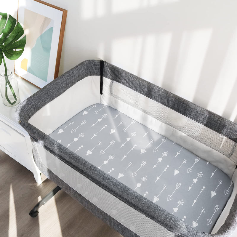 [Australia] - Baby Bassinet Sheets 4 Pack Compatible with 33" x 20" Mika Micky, Baby Delight, Dream On Me, AMKE and Other Rectangle Bassinet Mattress, Ultra Soft & Skin Friendly, Washer & Dryer Navy Blue Cloud for Mika Mikcy & Baby Delight & Bedside Sleeper 