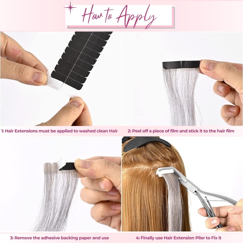 [Australia] - SIVOTE Professional Stainless Steel Tape-In Hair Extension Plier – Silver Clamp Tool for Tape-In Extensions – Hair Extension Clamp Tool with Silicone Pads for Secure Application Tape In Plier S 