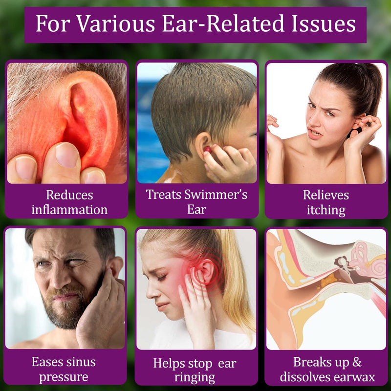 [Australia] - Organic Ear Oil for Ear Infection - Natural Eardrops for Earache Prevention, Swimmer's Ear & Wax Removal - Kids, Adults, Baby, & Dog Earache Remedy - with Mullein, Garlic, Calendula Made in USA (2 Oz) 