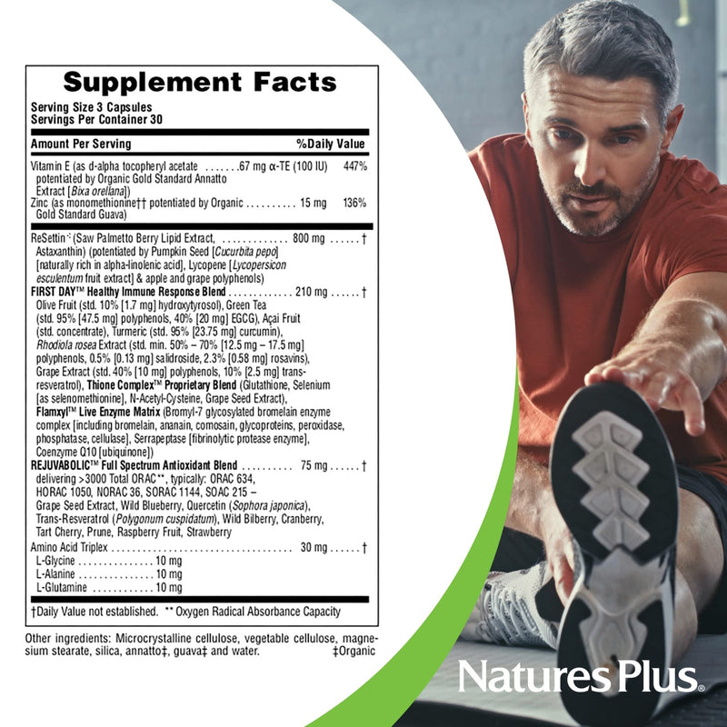 NaturesPlus AgeLoss Prostate Support - 90 Capsules - with Zinc, Lycopene, Vitamin E, Pumpkin Seed & Saw Palmetto - Vegetarian, Gluten Free - 30 Servings