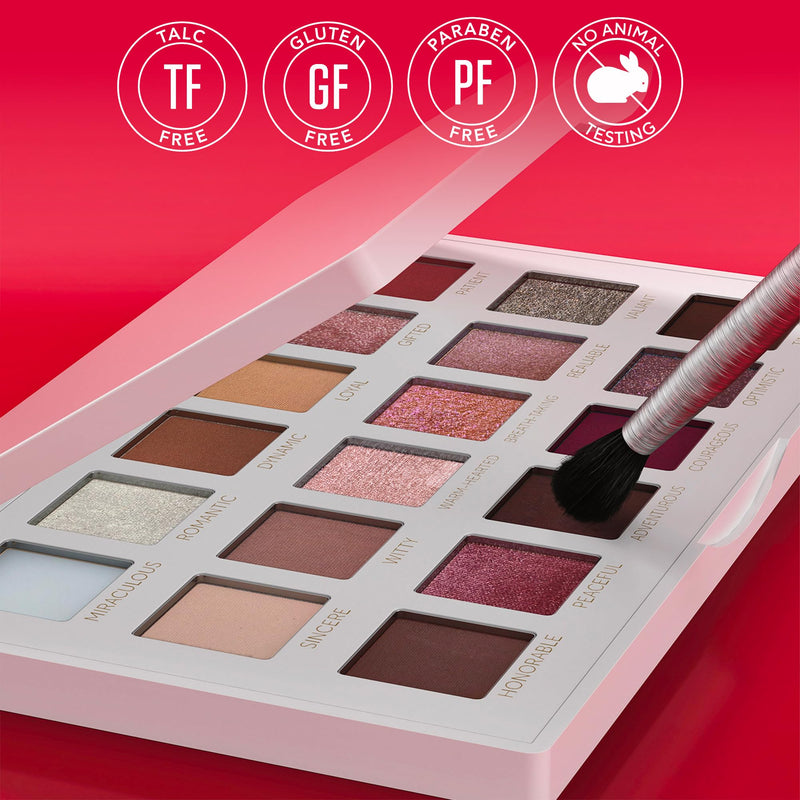 [Australia] - Mirabella - True To You Eye Makeup Palette, 17 Matte & Shimmer/Metallic Eye Makeup Colors, Talc-Free Eyeshadow with 1 Primer Included, Highly Pigmented Eyeshadow Palette Kit, Buff 