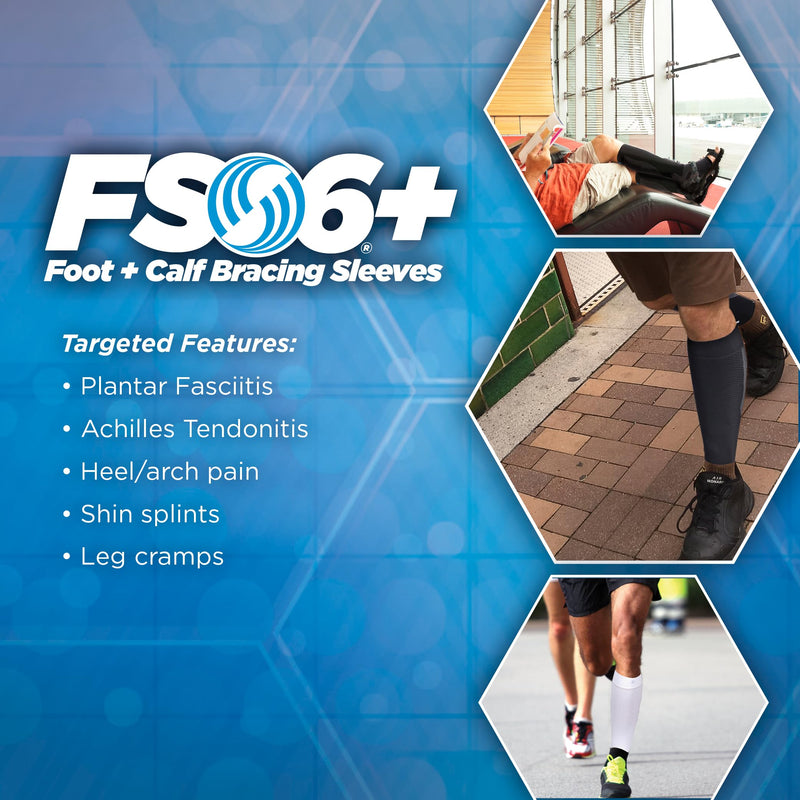 [Australia] - OrthoSleeve FS6+ Compression Foot & Leg Sleeve (1 Pair) for Plantar Fasciitis, Heel Pain, Achilles Tendonitis, Shin Splints, Venous Insufficiency and Leg Cramps Large Natural 