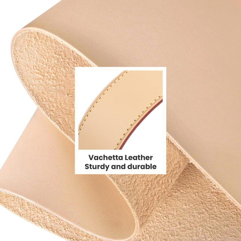 Vachetta Leather Strap for LV Neverfull Bag,Double Sided Usable Cowhide Crossbody Purse Strap for Handbag Beige 【25.6inch Long】,1.5inch Wide