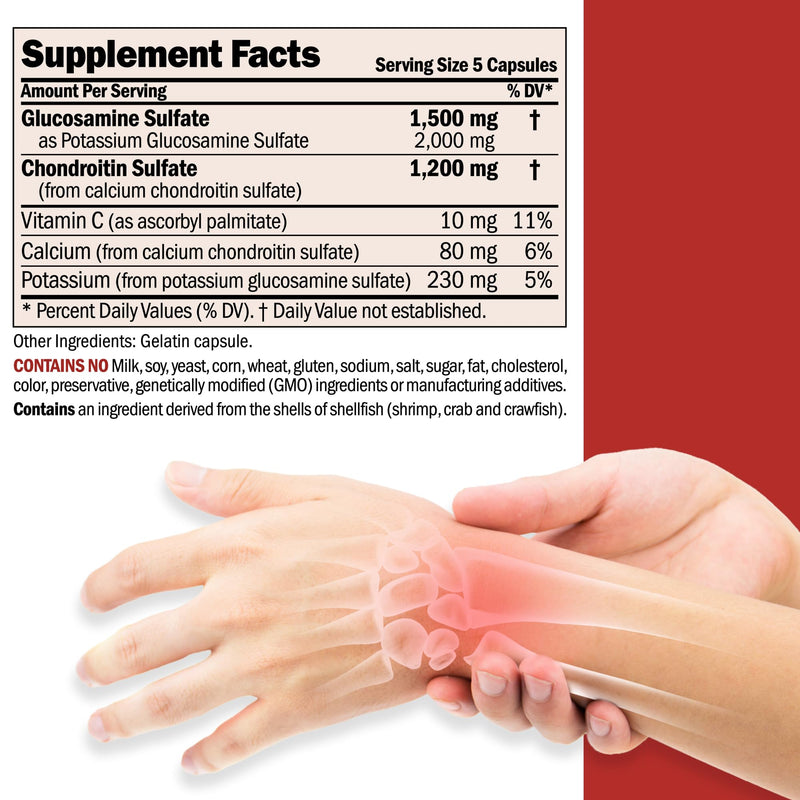 [Australia] - ANDREW LESSMAN Glucosamine 1500 Chondroitin 1200mg - 150 Capsules - 100% Sulfate Form, Research Established Ingredients and Levels for Support of Healthy Joint Tissue. Small Easy to Swallow Capsules 150 Count (Pack of 1) 