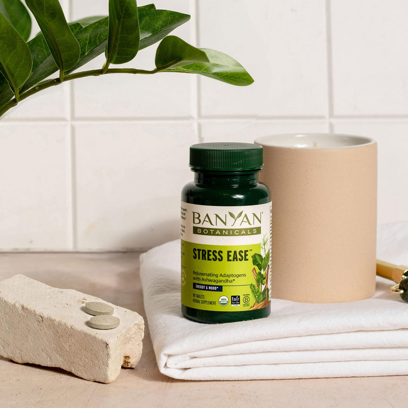 [Australia] - Banyan Botanicals Stress Ease – Organic Herbal Supplement for Stress & Fatigue* – with Ayurvedic Adaptogen Ashwagandha (Withania somnifera) Root – 90 Tablets – Non-GMO Sustainably Sourced Vegan 
