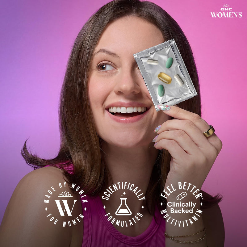 GNC Women's Energy & Metabolism Vitapak Program, 1 Month Supply | B Vitamins Support Energy and Metabolism, Caffeine and L-Theanine Support Focus and Smooth, Sustained Energy