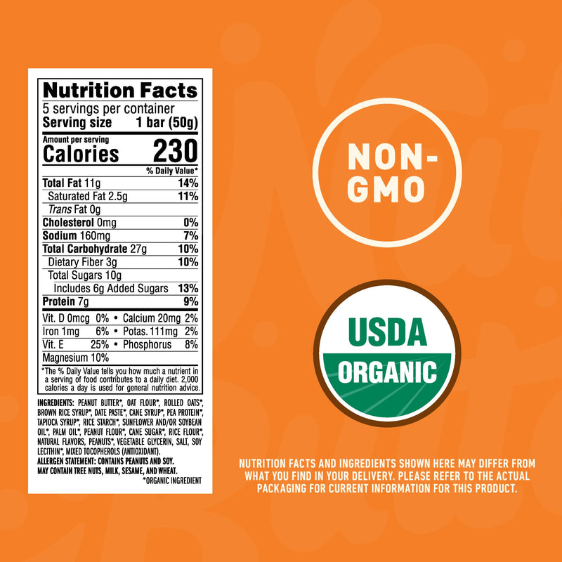 [Australia] - CLIF Nut Butter Bar - Peanut Butter - Filled Energy Bars - Non-GMO - USDA Organic - Plant-Based - Low Glycemic - 1.76 oz. (5 Pack) Peanut Butter, 5ct 5 Count (Pack of 1) 
