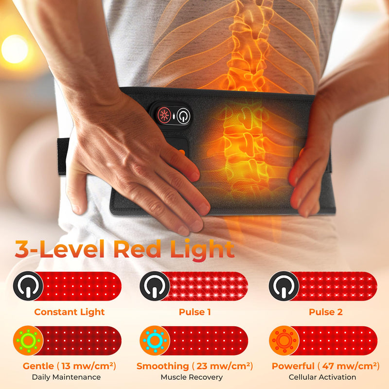 Red Light Therapy for Body, 2000mAh Rechargeable Cordless Portable Light Therapy Pad, 660&850nm Infrared Light Therapy for Back Waist Shoulder Knee Joint, Home Outdoor, Gifts for Women Men(13.6"x5.9")
