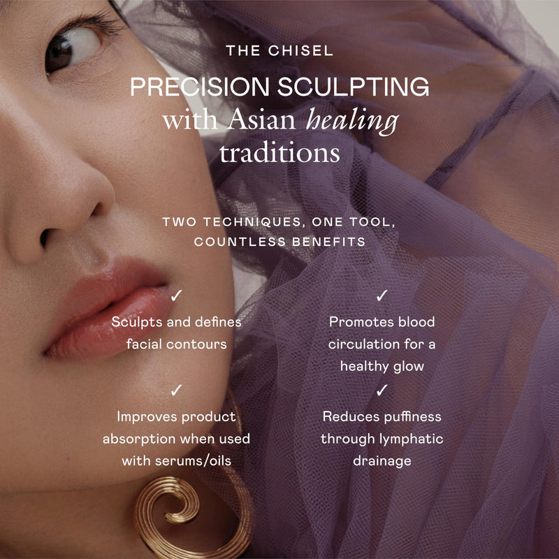 EADEM The Chisel, Gua Sha & Jade Facial Sculptor, Gua Sha Facial Tools for your Skin Care Routine, GuaSha Tool for Face, Jade Roller for Face, Luxury Jawline Sculptor