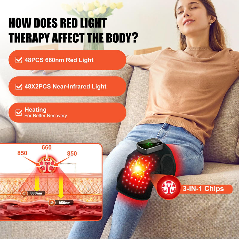[Australia] - Red-Light-Therapy for Knee Near Infrared-Light Heating Device for Body/Joint/Elbow/Shoulder 660nm&850nm 