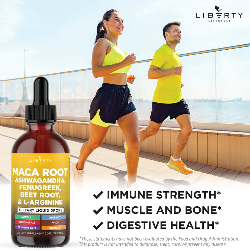 [Australia] - Organic Maca Root Liquid Drops with Ashwagandha, Nettle, Fenugreek, Beet Root and L-Arginine Liquid Multivitamin for Women and Men - 4oz 2 Fl Oz (Pack of 2) 