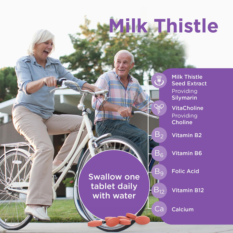 Healthspan Milk Thistle Liver Support (90 Tablets) | 80% Silymarin Content | 50mg Milk Thistle Extract | with B Vitamins, Calcium & Choline to Support Your Digestive Health & Liver Function | Vegan