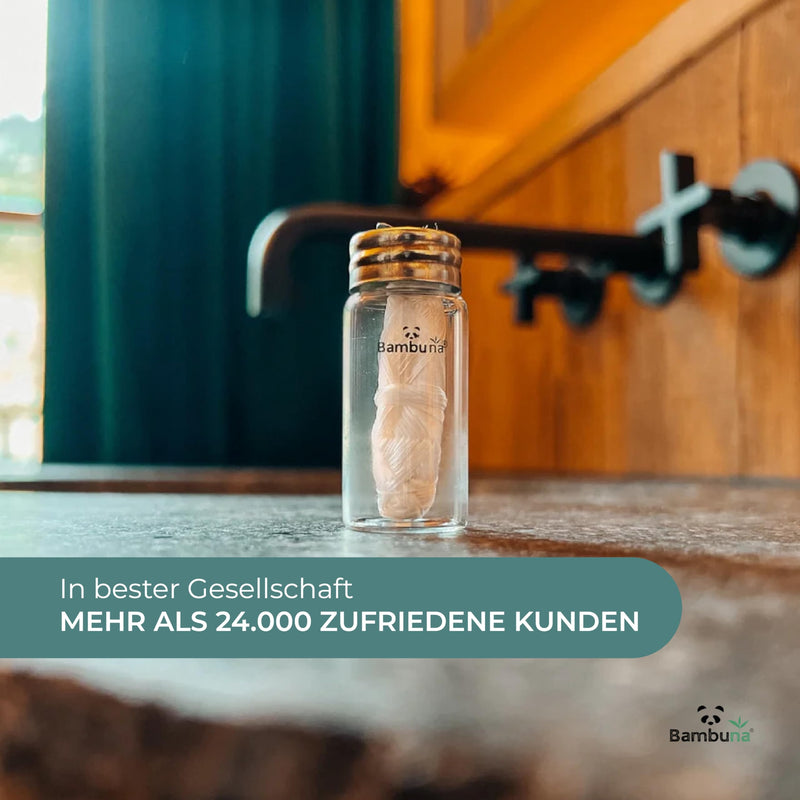 [Australia] - BAMBUNA dental floss in a jar with mint flavor 30 m - dental floss - zero waste dental floss - vegan dental floss made from corn starch - dental floss plastic-free - dental floss in a jar with separating lid - Made in Germany 30.00 m (pack of 1) 