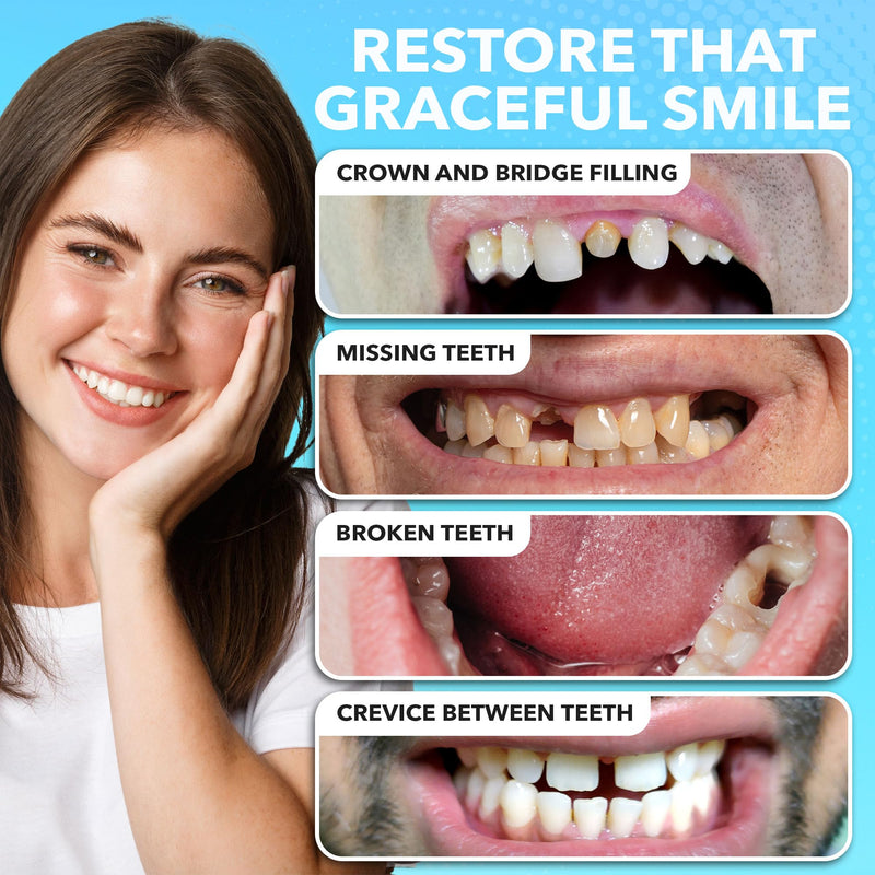 [Australia] - JJ CARE Tooth Repair Kit Zinc Oxide Eugenol Dental Cement, Temporary Dental Care Kit for Tooth Repair, Tooth Cement for Crown, Bridges and Missing Tooth 