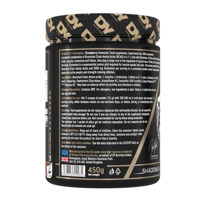 HIT BCAA 4:1:1 + Glutamine, 450g, 30 Servings (Strawberry) Strawberry