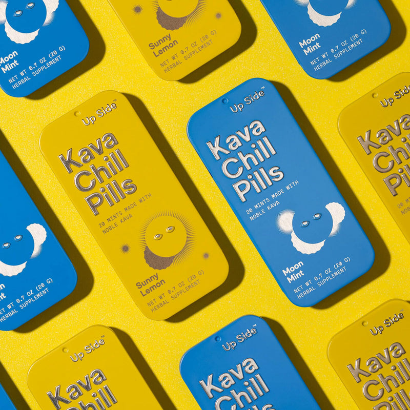 [Australia] - Up Side Kava Chill Pills, Kava Kava Candy Moon Mint Flavor, Natural Supplement for Calm & Stress Support, Single Pack 20 Mints 20 Count (Pack of 1) 