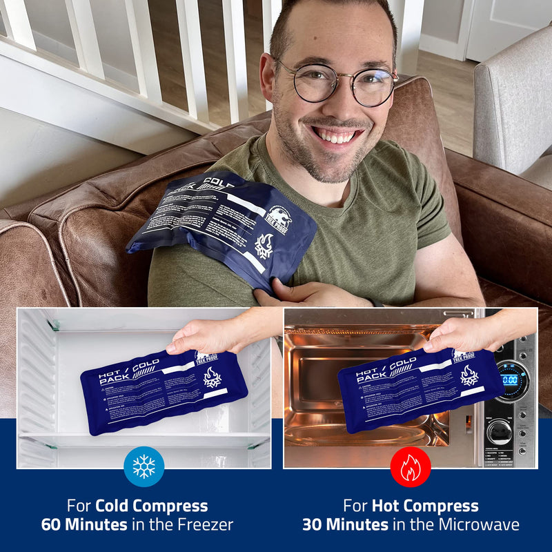 [Australia] - Flexible Ice Pack for Pain Relief - Reusable Gel Pack for Knee, Shoulder, Ankle, Back, and More - Bendable for Customized Comfort Ultra Flexible Gel Packs (2) 