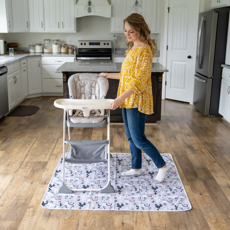 [Australia] - BABYBOET Splat Mat for Baby – Under High Chair Floor Mat Protects Wood, Vinyl and Carpet from Spills – Waterproof 4 Layer Baby Mat with Anti-Skid Backing Deters Bunching and Sliding (51” x 51”) Grey Alpaca 