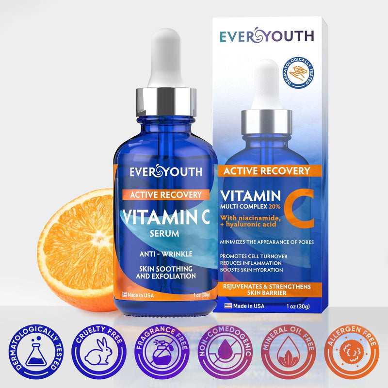 Night Cream Face Moisturizer & Vitamin C Serum 20% Bundle, Retinol, Collagen, Niacinamide Anti Aging Overnight Mask and Stem Cell Serum - Save 20%