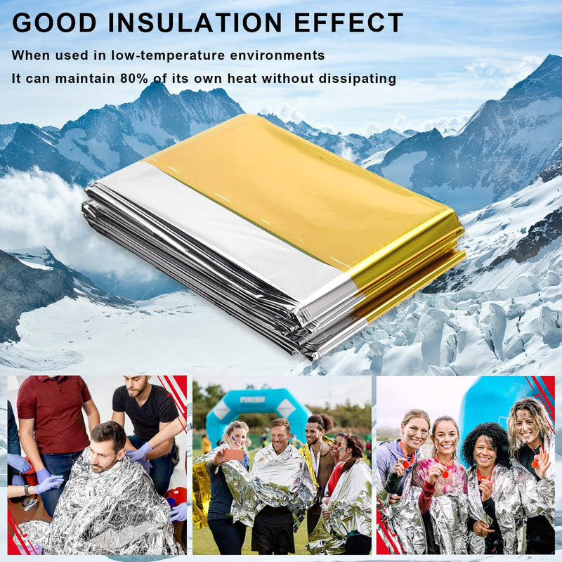 [Australia] - Pack of 5 rescue blankets 210 x 160 cm, rescue blanket gold silver, rescue blankets, rescue foil, rescue blanket extra strong, emergency blanket, first aid blanket for first aid hiking & camping and outdoors 