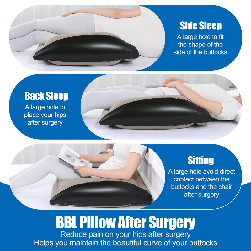 [Australia] - HOMBYS Inflatable BBL Pillow After Surgery, Brazilian Butt Lift Pillow with Electric Air Pump, BBL Chair with Hole for Sleeping, Sitting, Post Surgery Recovery 