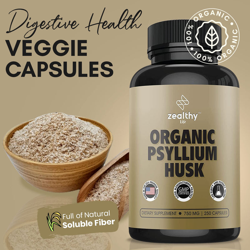 [Australia] - Psyllium Husk Capsules, All-Natural Fiber Supplement, Alternative to Psyllium Husk Powder, Psyllium Husk Capsules for Gut Health* 