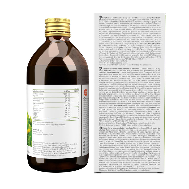 [Australia] - Liver cure - 500 ml for 20 days - milk thistle, green tea, manganese, dandelion & artichoke - liver tea - 80% silymarin - Hepafar Drink Sensilab Detox drink 