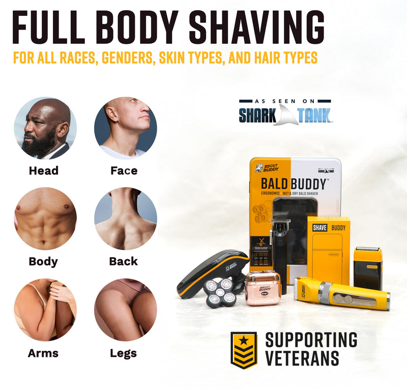 Replacement Shaver Head, Universal Rotary Wet & Dry 5-Blade Head for Coarse Hair, Skull, Face, Body, Arms, Legs, Back, Chest, 1 Unit, The Cut Buddy 1 Count (Pack of 1) Original