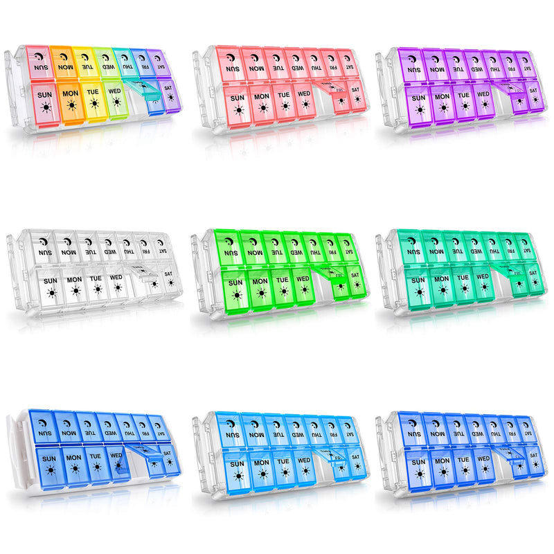 Weekly Pill Organizer 7 Day 2 Times a Day Extra Large, Quick Fill 2022 Fullicon AM PM XL Daily Pill Cases Pill Box with Detachable Base - Pink (Patent Registered) | Each Compartment Holds 13 Fish Oils or 12 Vitamins, BPA Free Food Grade Plastic, Preven...
