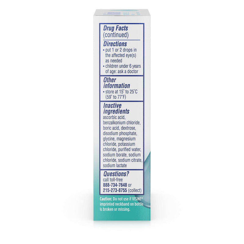 Visine Dry Eye Relief Lubricant Eye Drops with Polyethylene Glycol 400 to Moisturize and Soothe Irritated, Gritty and Dry Eyes, Designed to Work Like Real Tears, 0.5 fl. oz 0.5 Fl Oz (Pack of 1)