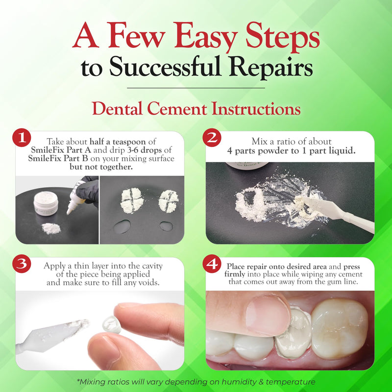[Australia] - BF Products SmileFix Filling, Cap, Crown & Bridge Dental Repair Kit - Sturdy Zinc Oxide & Eugenol Oil Cement - Temporary Teeth Fix - Glue for Crowns & Bridges - Tooth Repairs - Smile Confidently 