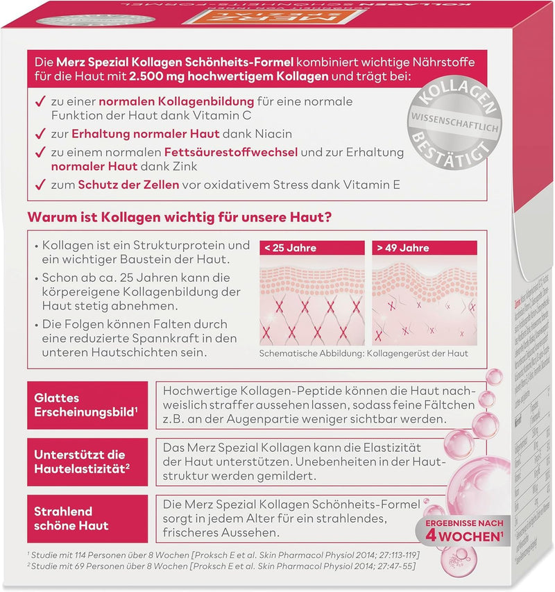 [Australia] - Merz Spezial Collagen Beauty Formula Drinking Ampoules - High-quality beauty ampoules with collagen hydrolyzate complex, biotin, niacin, zinc, vitamin C & E - 14 x 25 ml 