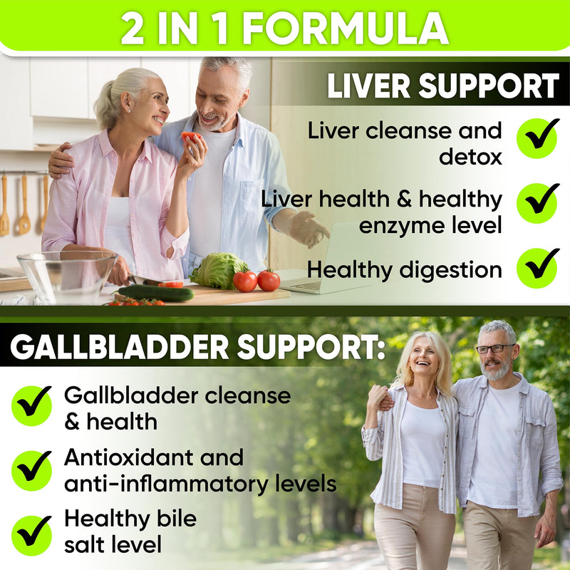 Liver Cleanse Detox & Repair and Gallbladder Supplements - Liver Health Formula to Support Liver Renew with Artichoke Extract, Milk Thistle, Dandelion Leaf. Liver Detox Supplements for Liver Support.