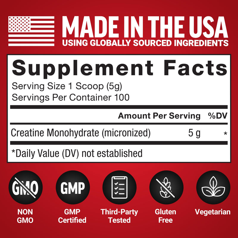 [Australia] - Force Factor Creatine Monohydrate Powder, 5g Micronized Dose to Support Muscle Growth, Strength, Recovery, Cognitive Health & Memory, Unflavored, 100 Servings 1.1 Pound (Pack of 1) 