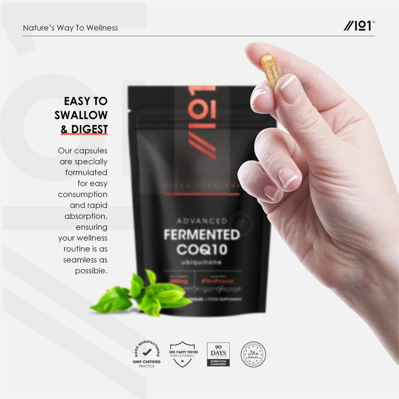 Fermented CoQ10 300mg – 120 Vegan Capsules – USP Grade Ubiquinone with BioPerine® Enhanced Absorption – Naturally Fermented Co Enzyme Q10 – by Alpha01 300mg (120 Count)