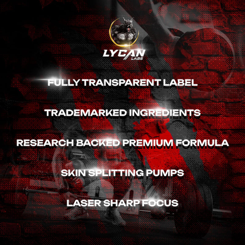 Wolfsbane Strong Pre Workout Powder – High Stim Energy, Pump & Focus, 350mg Caffeine, 6g Citrulline, 3.2g Beta‑Alanine, Mango, Pineapple & Orange, 40/20 Servings Lycan Blood - Mango, Pineapple, Orange