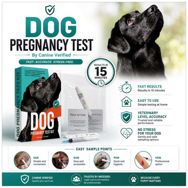 Dog Pregnancy Test Kit at Home - Rapid Results Pregnancy Kit for Dogs - 99% Accurate Blood Relaxin Detection - Professional Dog Breeding Supplies for Early Detection