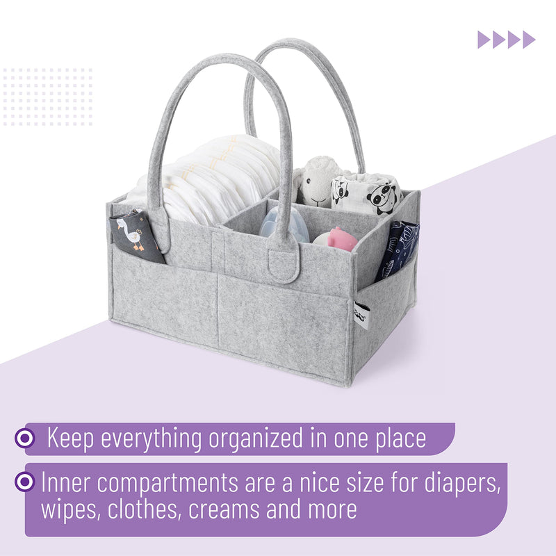 [Australia] - Mr. Pen- Baby Diaper Caddy Organizer, Car Caddy, Portable Organizer for Changing Table, Nursery Gray 
