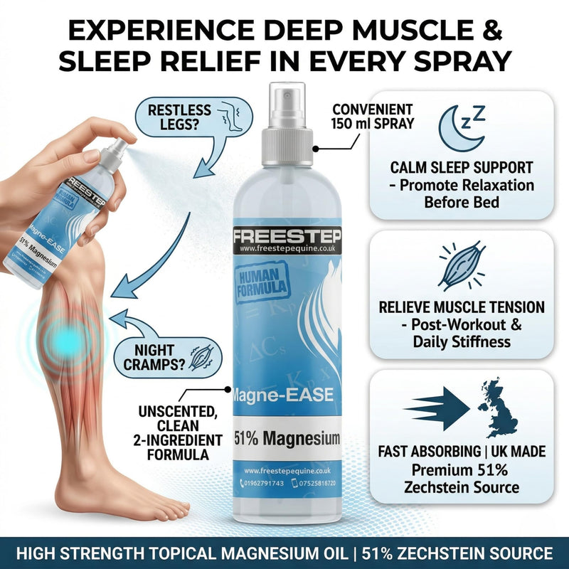 Magnesium Oil Spray | 51% Pure Zechstein Magnesium Chloride | Restless Leg Syndrome Relief & Magnesium Spray for Muscle Pain | Fast-Absorbing, Unscented Sleep Support | 2 x 150ml